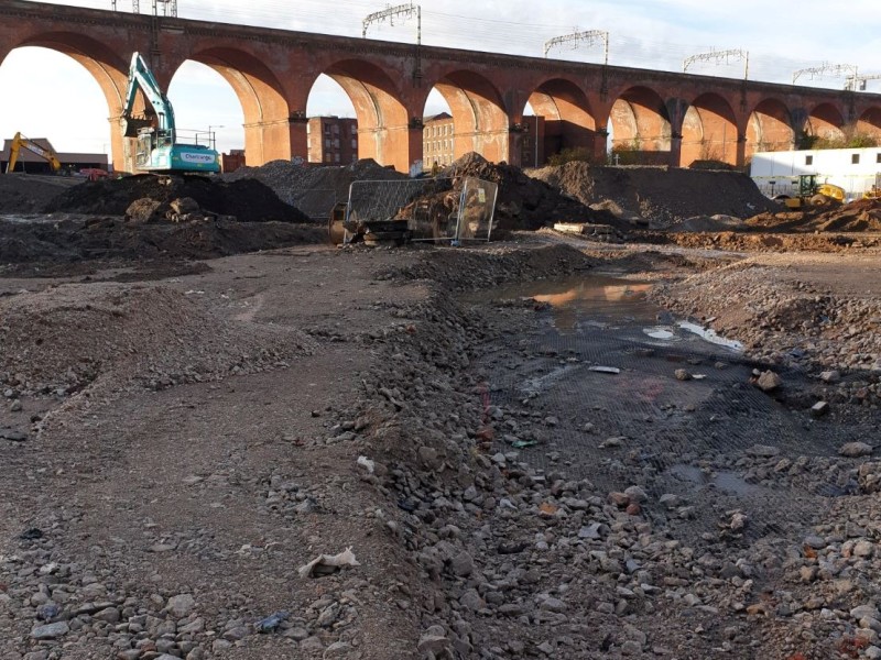 Reusing site won materials for construction foundation