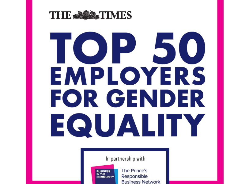 One of top 50 best employers for gender equality
